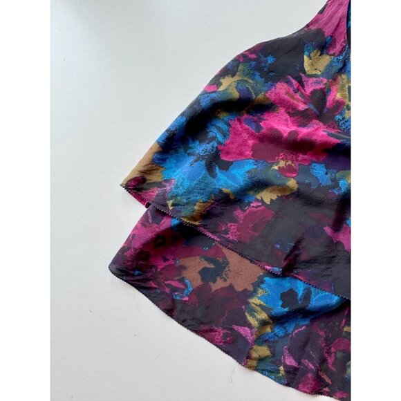 Aritzia T BABATON Floral Printed Silk Crepe Tiered Layered A-Line Tank, Size XS - Picture 7 of 11